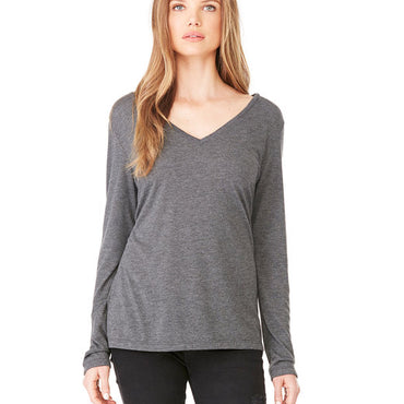 8855 Bella + Canvas Ladies' Flowy Long-Sleeve V-Neck