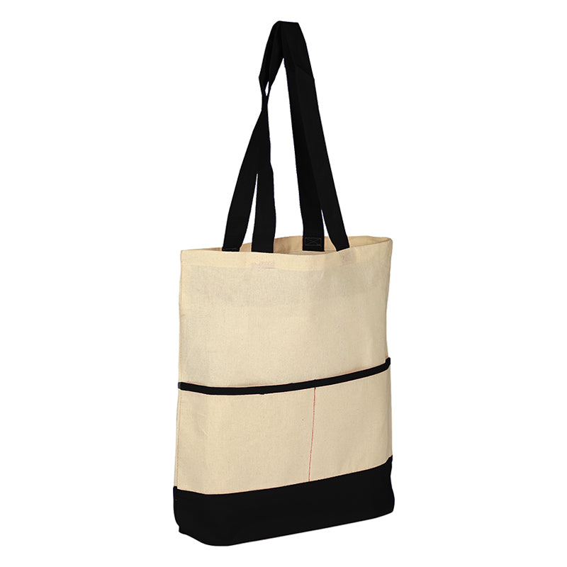 Wasatch / Q‑Tees Q1609 Color Accent Tote Bag (Economical Cotton Sheeting with Gusset)
