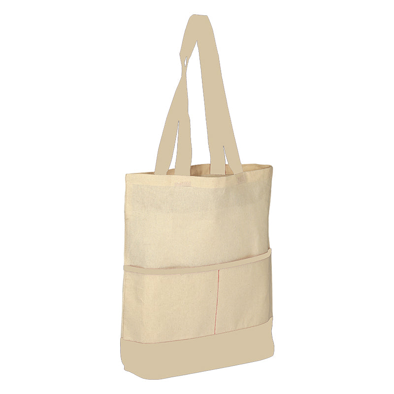 Wasatch / Q‑Tees Q1609 Color Accent Tote Bag (Economical Cotton Sheeting with Gusset)