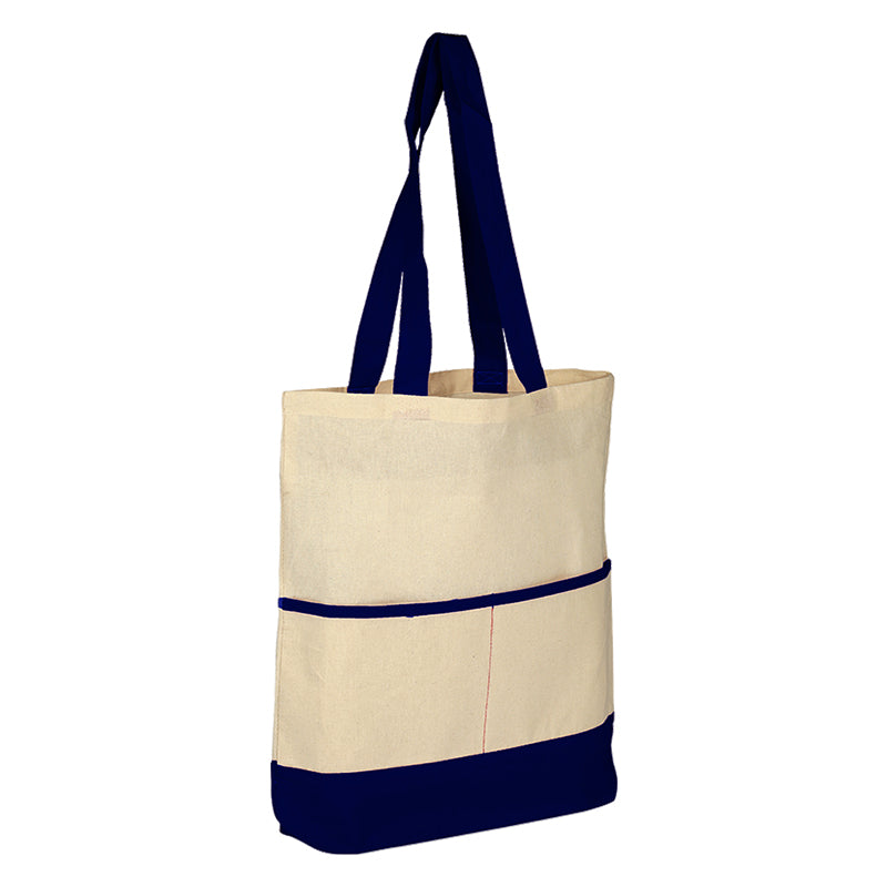 Wasatch / Q‑Tees Q1609 Color Accent Tote Bag (Economical Cotton Sheeting with Gusset)