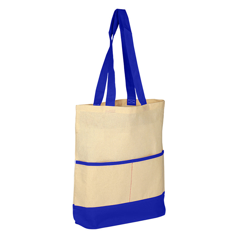 Wasatch / Q‑Tees Q1609 Color Accent Tote Bag (Economical Cotton Sheeting with Gusset)