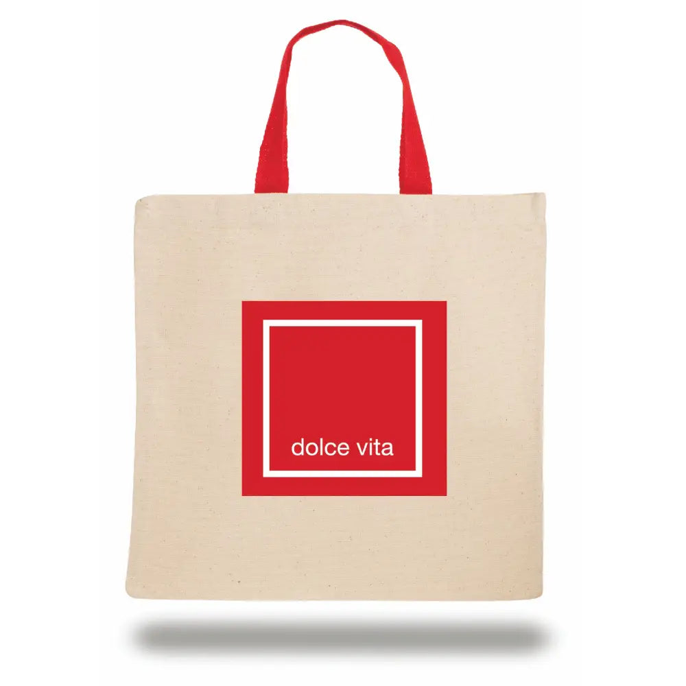 SST14 - Personalized Canvas Poly Tote Bag with Contrast Web Handles