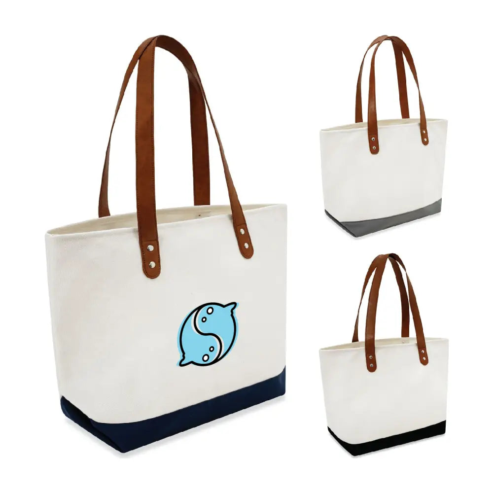 SST148 - Wholesale Leather Handle Large Tote Bag with Logo