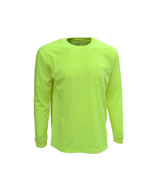 B146 Bright Shield Adult Long-Sleeve Pocket Tee