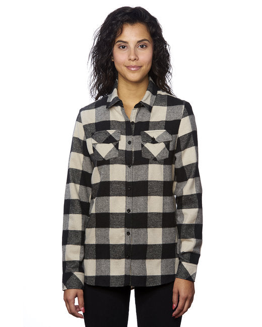 B5210 Burnside Ladies' Plaid Boyfriend Flannel Shirt