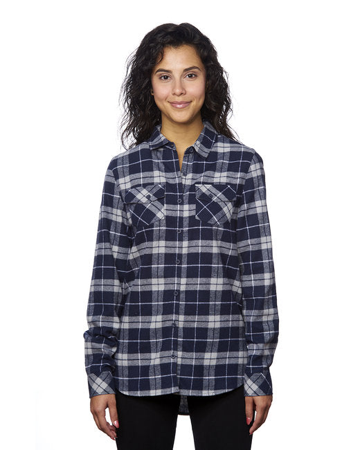 B5210 Burnside Ladies' Plaid Boyfriend Flannel Shirt