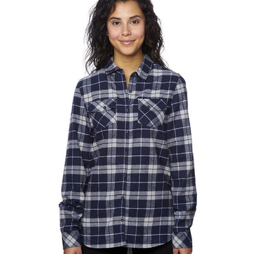 B5210 Burnside Ladies' Plaid Boyfriend Flannel Shirt