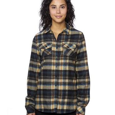 B5210 Burnside Ladies' Plaid Boyfriend Flannel Shirt