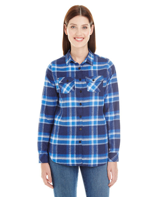 B5210 Burnside Ladies' Plaid Boyfriend Flannel Shirt