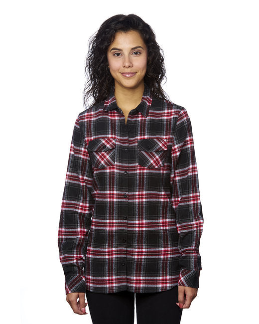 B5210 Burnside Ladies' Plaid Boyfriend Flannel Shirt