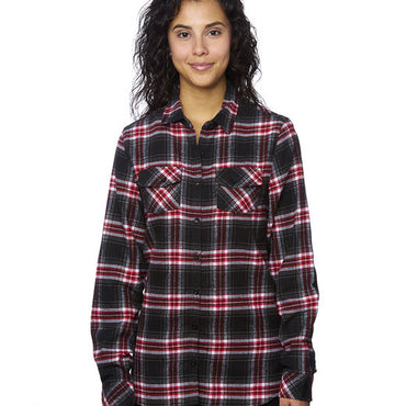 B5210 Burnside Ladies' Plaid Boyfriend Flannel Shirt