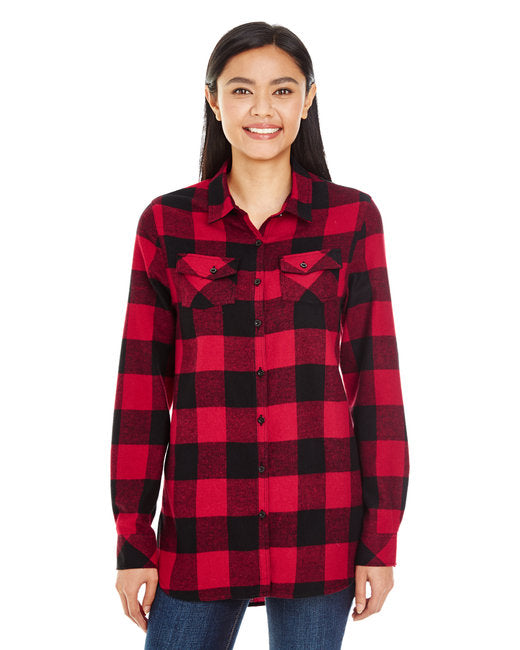 B5210 Burnside Ladies' Plaid Boyfriend Flannel Shirt