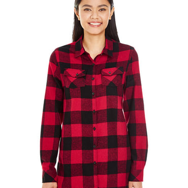 B5210 Burnside Ladies' Plaid Boyfriend Flannel Shirt