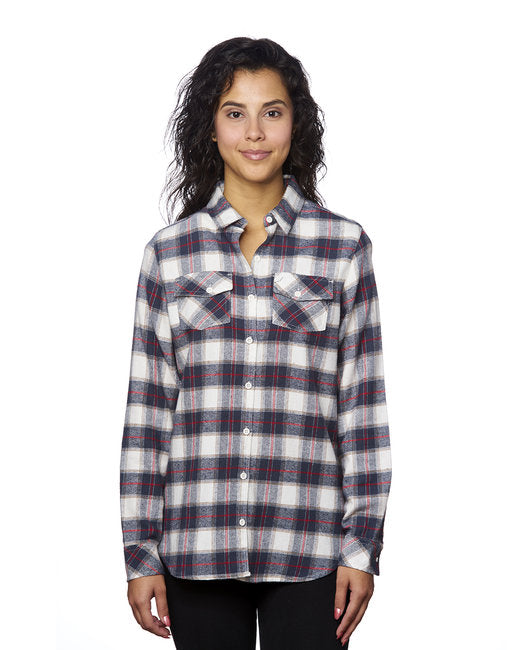 B5210 Burnside Ladies' Plaid Boyfriend Flannel Shirt