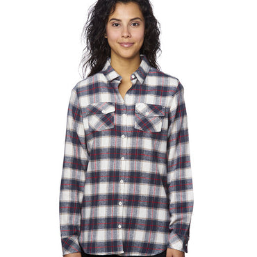 B5210 Burnside Ladies' Plaid Boyfriend Flannel Shirt