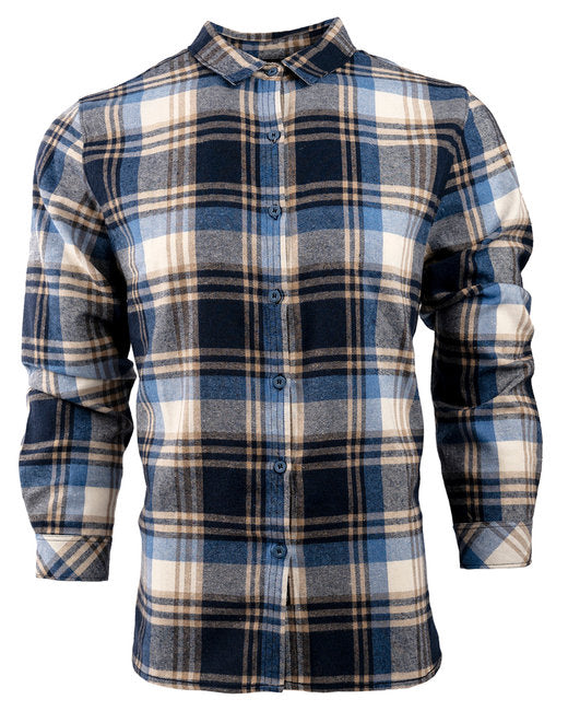 B5212 Burnside Ladies' Yarn-Dyed Long Sleeve Plaid Flannel Shirt