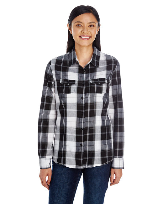 B5222 Burnside Ladies' Long-Sleeve Plaid Pattern Woven Shirt