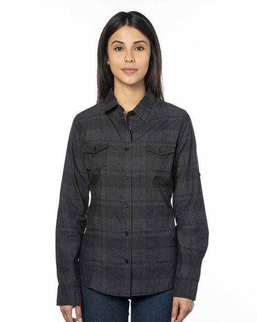 B5222 Burnside Ladies' Long-Sleeve Plaid Pattern Woven Shirt