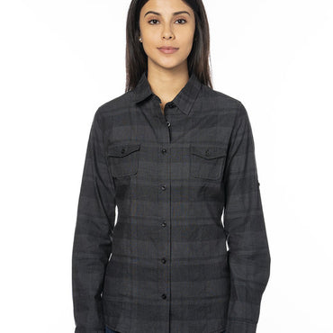 B5222 Burnside Ladies' Long-Sleeve Plaid Pattern Woven Shirt