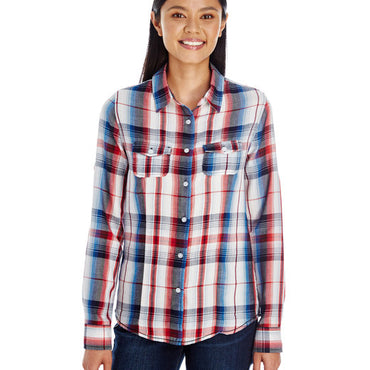 B5222 Burnside Ladies' Long-Sleeve Plaid Pattern Woven Shirt