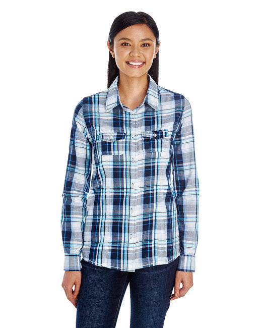 B5222 Burnside Ladies' Long-Sleeve Plaid Pattern Woven Shirt