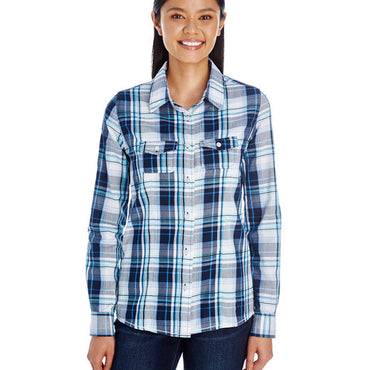 B5222 Burnside Ladies' Long-Sleeve Plaid Pattern Woven Shirt