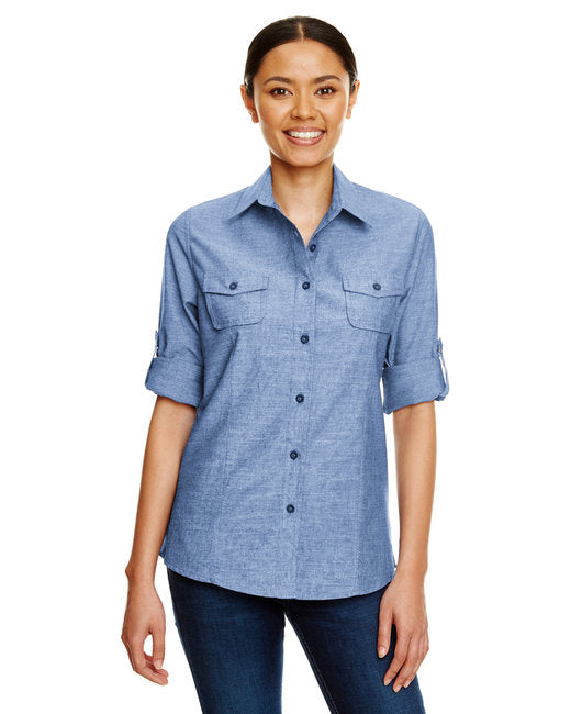 B5255 Burnside Ladies Chambray Woven Shirt