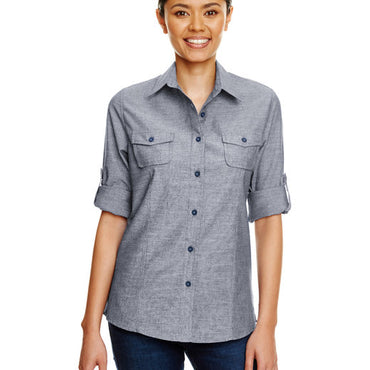 B5255 Burnside Ladies Chambray Woven Shirt