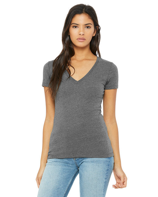 B6035 Bella + Canvas Ladies' Jersey Short-Sleeve Deep V-Neck T-Shirt