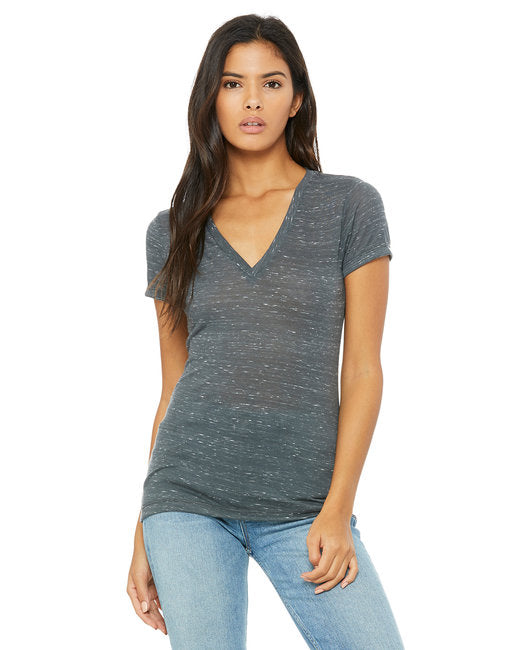 B6035 Bella + Canvas Ladies' Jersey Short-Sleeve Deep V-Neck T-Shirt