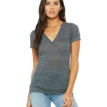 B6035 Bella + Canvas Ladies' Jersey Short-Sleeve Deep V-Neck T-Shirt