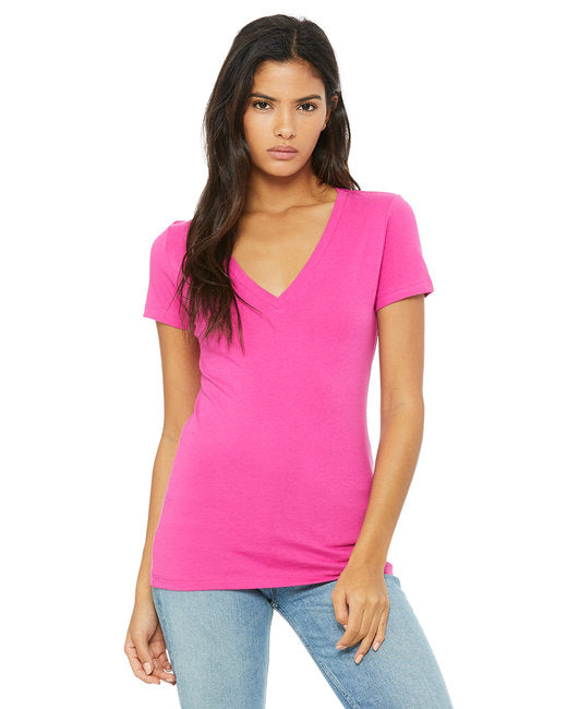 B6035 Bella + Canvas Ladies' Jersey Short-Sleeve Deep V-Neck T-Shirt