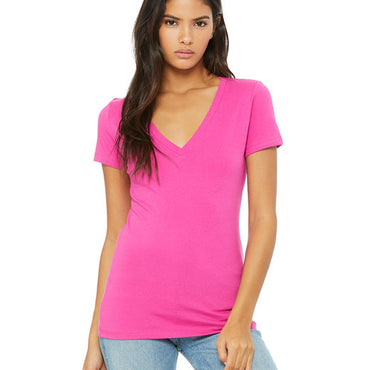 B6035 Bella + Canvas Ladies' Jersey Short-Sleeve Deep V-Neck T-Shirt