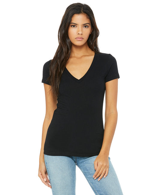 B6035 Bella + Canvas Ladies' Jersey Short-Sleeve Deep V-Neck T-Shirt