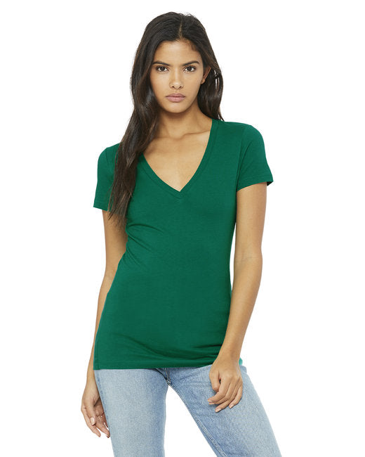 B6035 Bella + Canvas Ladies' Jersey Short-Sleeve Deep V-Neck T-Shirt