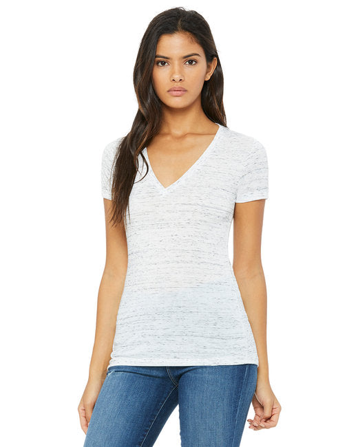 B6035 Bella + Canvas Ladies' Jersey Short-Sleeve Deep V-Neck T-Shirt