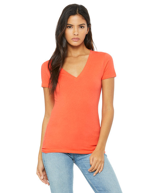 B6035 Bella + Canvas Ladies' Jersey Short-Sleeve Deep V-Neck T-Shirt