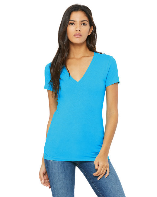 B6035 Bella + Canvas Ladies' Jersey Short-Sleeve Deep V-Neck T-Shirt