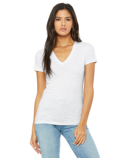 B6035 Bella + Canvas Ladies' Jersey Short-Sleeve Deep V-Neck T-Shirt