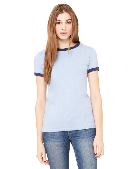 B6050 Bella + Canvas Ladies' Jersey Short-Sleeve Ringer T-Shirt