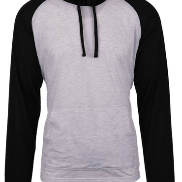 B8127 Burnside Adult Raglan Sleeve Striped Jersey Hooded T-Shirt