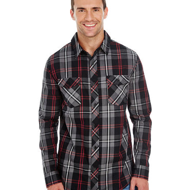 B8202 Burnside Men's Long-Sleeve Plaid Pattern Woven Shirt