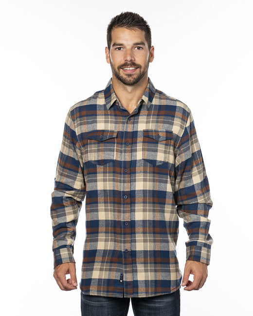 B8210 Burnside Men's Plaid Flannel Shirt