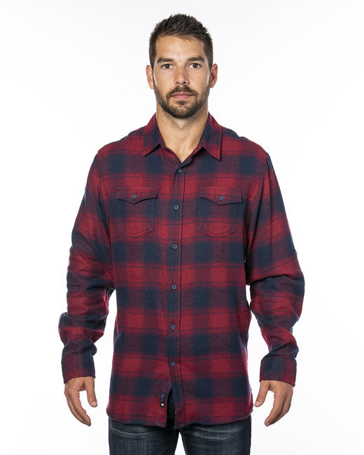 B8210 Burnside Men's Plaid Flannel Shirt