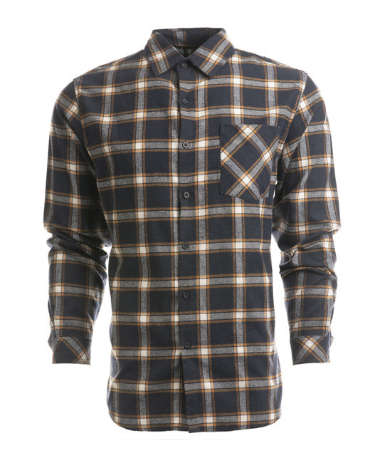 B8212 Burnside Woven Plaid Flannel With Biased Pocket