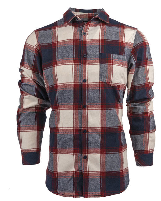 B8212 Burnside Woven Plaid Flannel With Biased Pocket