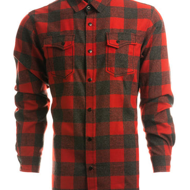 B8219 Burnside Men's Snap-Front Flannel Shirt