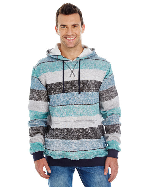 B8603 Burnside Men's Printed Stripe Marl Pullover