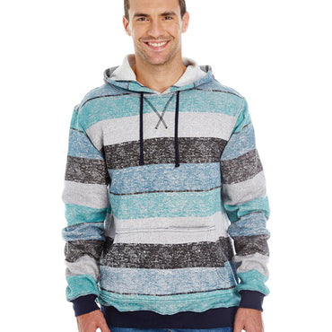 B8603 Burnside Men's Printed Stripe Marl Pullover