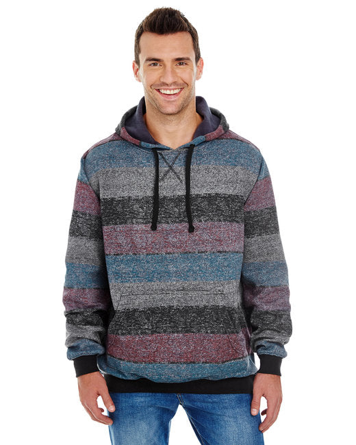 B8603 Burnside Men's Printed Stripe Marl Pullover